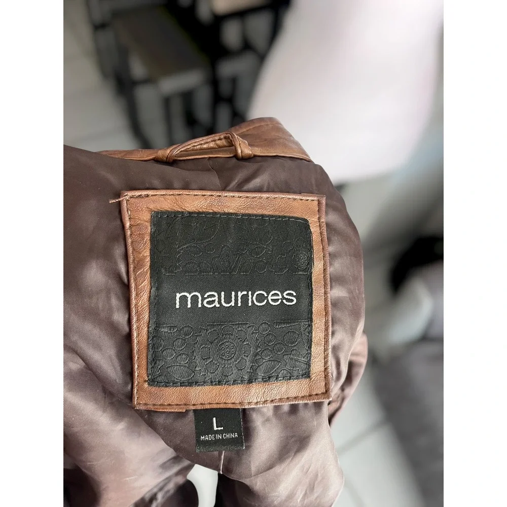 Maurices Size L Faux Leather Moto Jacket